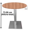 Ver imagem 5 de Mesa Alpha Inox 73,50 Cm (alt) Base Quadrada Tampo Mdp Redondo 60 Cm (larg) X 2,50 Cm (alt) Noce Nat