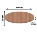 Ver imagem 3 de Mesa Alpha Inox 73,50 Cm (alt) Base Quadrada Tampo Mdp Redondo 60 Cm (larg) X 2,50 Cm (alt) Noce Nat