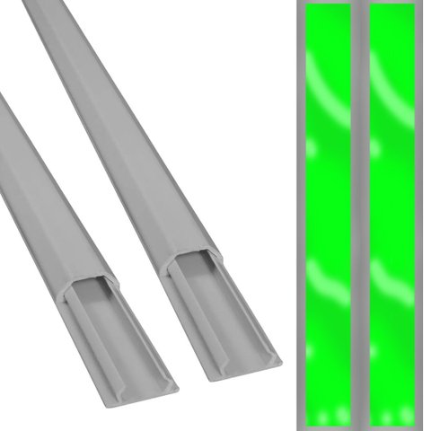 Kit 2 Canaleta Piso 25 X 12 X 2 Mt + Dupla Face Cinza Elesys