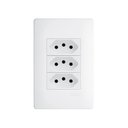 Ver imagem 1 de Tomada Tripla Fame Habitat 2p+t 20a com Placa 4x2 Branco