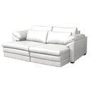 Ver imagem 1 de Sofá Decorativo Sala de Estar Marselha Retrátil Elétrico 3 Lugares 215cm Couro Branco - Mozzelar