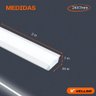 Perfil de Led Embutir 24mm Slim para Gesso - 2 Metros - 6