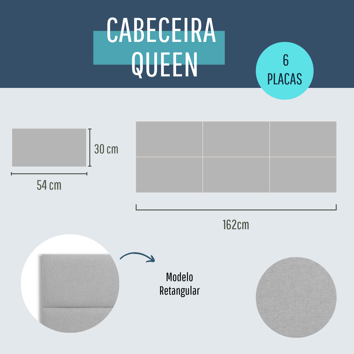 Cabeceira Queen Linho 162x60 Cama Box Modulada Retangular Gelo - 6