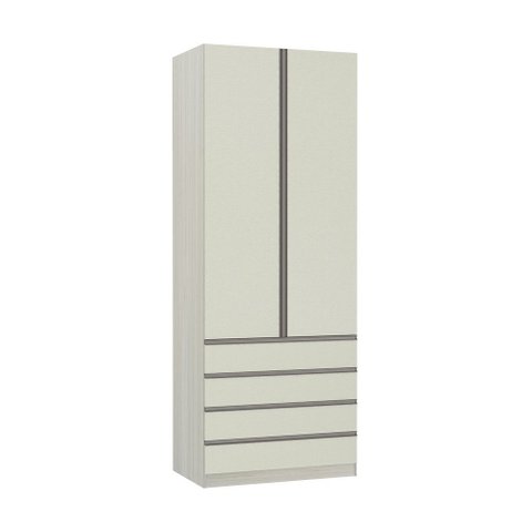 Guarda-roupa Solteiro Luciane 2 Portas 4 Gavetas Prime Plus 90 Cm