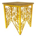Ver imagem 2 de Criado Mudo Quarto de Ferro e Madeira de Demolição Rustico Artesanal - Amarelo