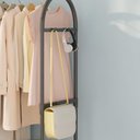 Ver imagem 3 de Arara Guarda Roupas Estante 2 Prateleiras Carrinho Cabideiro