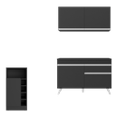 Ver imagem 6 de Cozinha Compacta com Bancada Americana 1 Porta Veneza Multimóveis Mp2207 Preto/branco