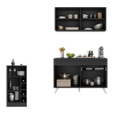 Ver imagem 4 de Cozinha Compacta com Bancada Americana 1 Porta Veneza Multimóveis Mp2207 Preto/branco