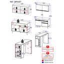 Ver imagem 3 de Cozinha Compacta com Bancada Americana 1 Porta Veneza Multimóveis Mp2207 Preto/branco