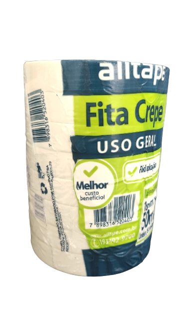 Kit 8 Fitas Crepe Alltape 18mm X 50m Branca Sk710 Sk 710 - 2