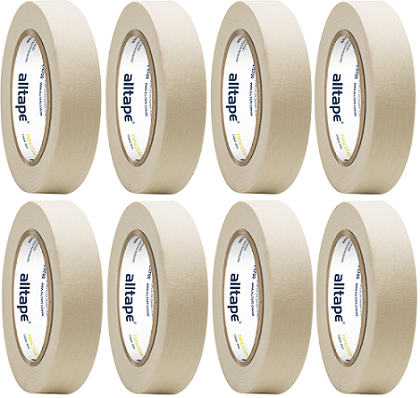 Kit 8 Fitas Crepe Alltape 18mm X 50m Branca Sk710 Sk 710 - 1