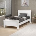 Ver imagem 2 de Cama Solteiro Completa com Colchao, Cama Branca Pes Madeira