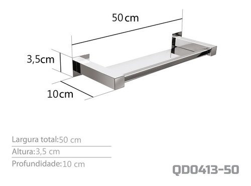 Prateleira / Porta Shampoo 50 Cm Inox - Kromus Qd0413-50 - 3