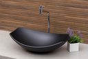 Ver imagem 1 de Kit Banheiro Cuba Pia Chanfrada + Torneira e Válvula Cromada:preto Matte