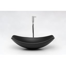 Kit Banheiro Cuba Pia Chanfrada + Torneira e Válvula Cromada:preto Matte - 4
