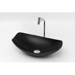 Kit Banheiro Cuba Pia Chanfrada + Torneira e Válvula Cromada:preto Matte - 2