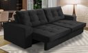 Ver imagem 1 de Sofá Retrátil e Reclinável 3 Lugares 2,10m com Molas Madrid Suede Preto Mirra Decor