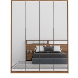 Guarda Roupa Casal Atore 4 Portas em Espelho Demartez - 1