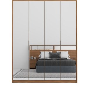 Guarda Roupa Casal Atore 4 Portas em Espelho Demartez