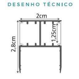 Perfil de Embutir Slim Linear Duplo 2 Metros Alumínio Branco - Gaya 9347 - 5