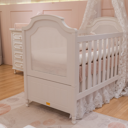 Berço Americano Branco de Bebê Modelo 2 em 1 Linha Classic Quater - 1