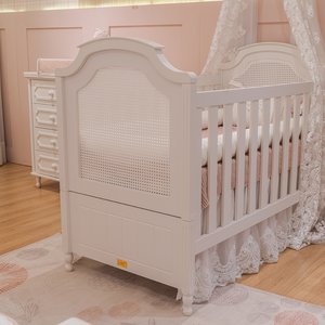 Berço Americano Branco de Bebê Modelo 2 em 1 Linha Classic Quater
