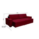 Ver imagem 2 de Sofá Dallas 2.00m Retrátil - Vinho
