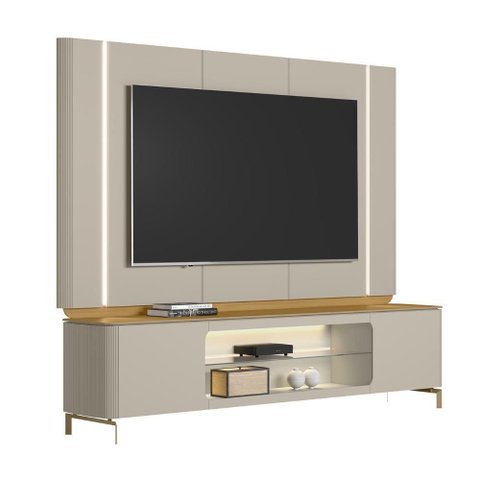 Painel Tv 75 Pol e Rack 239cm com Led Martan Tauari/off Flex L06 - Mpozenato
