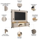 Ver imagem 3 de Painel Tv 75 Pol e Rack 239cm com Led Martan Tauari/off Flex L06 - Mpozenato