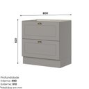 Ver imagem 3 de Balcão 80cm com 2 Gavetas Cozinha Americana Henn
