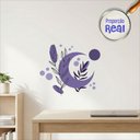 Ver imagem 2 de Adesivo Floral Boho Roxo Estilo Nórdico 80x68 Minimalista Mod.05