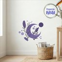 Ver imagem 1 de Adesivo Floral Boho Roxo Estilo Nórdico 80x68 Minimalista Mod.05