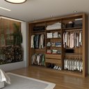 Ver imagem 2 de Guarda-roupa Casal Uruguai 3 Portas 2 Gavetas Flex com Espelho Preto Prime Tx/amêndola Nude - Panora