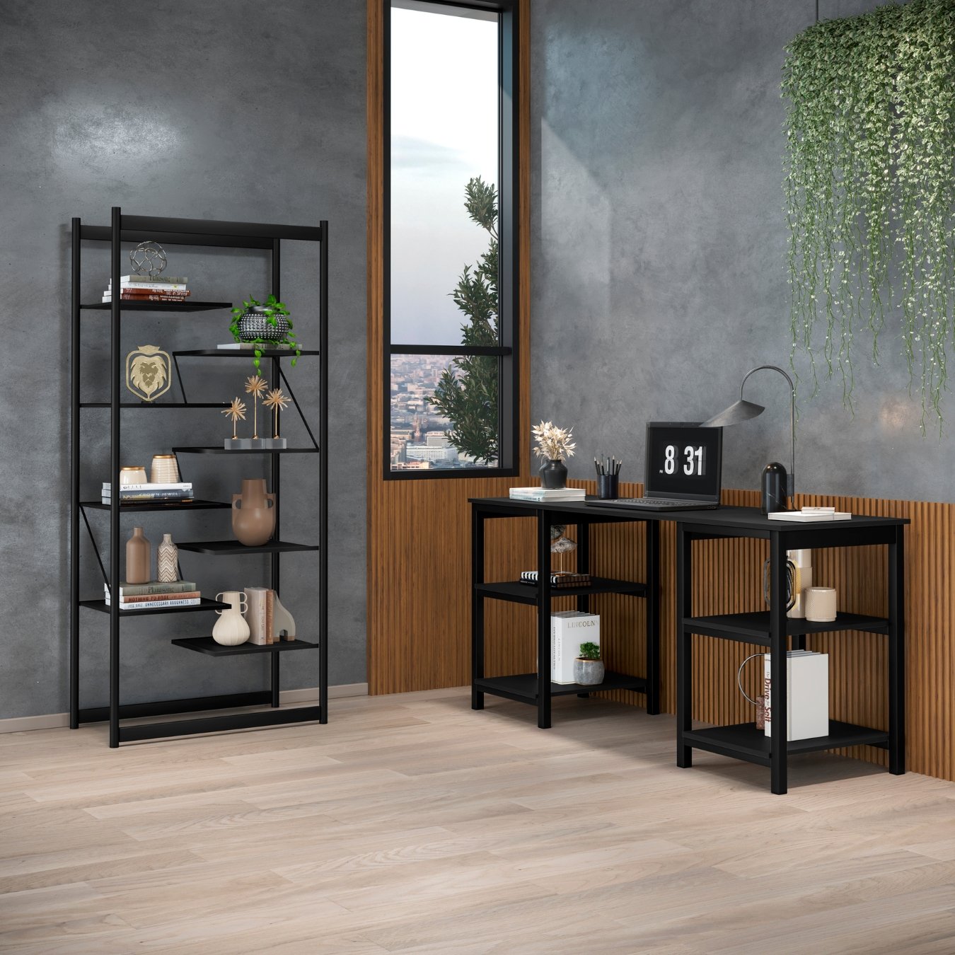 Estante Estilo Industrial Moderna Innovare com 8 Prateleiras Preto - 5