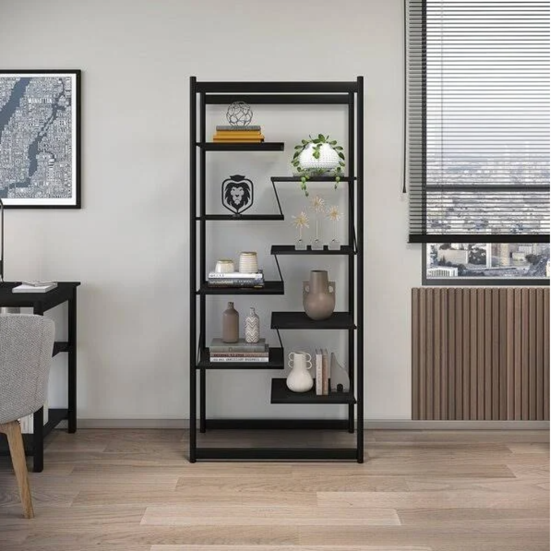 Estante Estilo Industrial Moderna Innovare com 8 Prateleiras Preto