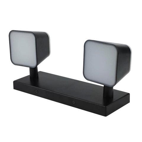 Arandela Andy Quadrada Preto 28cm Led 14w 3000k Bivolt Galaxy Led