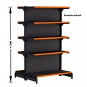 Ver imagem 2 de Gondola Centro 170 Fit Ate 5 Metros 1 Ponta Preto 55b Pe Laranja