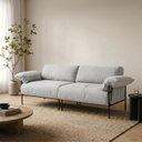 Ver imagem 1 de Sofá Living Modular Industrial 2 Lugares Basileia 240cm Yescasa Veludo Tx Cinza Prata