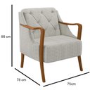 Ver imagem 4 de Kit 2 Poltronas Decorativas para Sala de Estar Capitonê Lapa M22 Linho Cru - Mpozenato