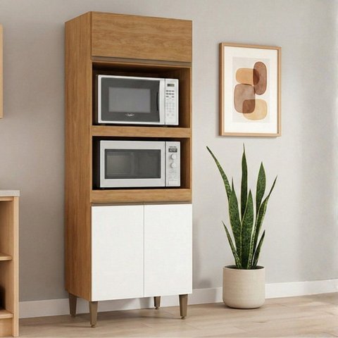 Torre Quente para Forno e Micro-Ondas Paris Menu Móveis Freijó/Branco