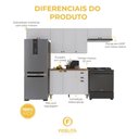 Ver imagem 4 de Cozinha Compacta Modulada Nara 10 Portas 2 Gavetas MDF Branco Fidelita Móveis