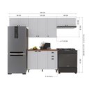 Ver imagem 3 de Cozinha Compacta Modulada Nara 10 Portas 2 Gavetas MDF Branco Fidelita Móveis