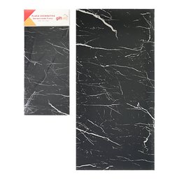 Placa Decorativa Papel de Parede Marmorizada Preta 30x60cm - 1