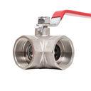 Ver imagem 6 de Válvula Esfera 3 Vias em L 1.1/2 Alavanca Fêmea X Fêmea X Fêmea Latão Forjado Niquelado Ivm Italy