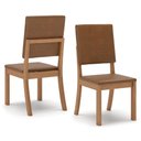 Ver imagem 2 de Cadeira Jantar Estofada Pé Madeira Kit 2 Maelis Sintético Caramelo H02 - Mpozenato