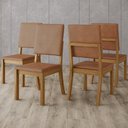 Ver mais imagens de Cadeira Jantar Estofada Pé Madeira Kit 2 Maelis Sintético Caramelo H02 - Mpozenato