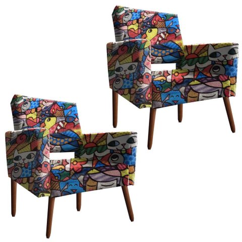 Kit Poltrona Vanessa Pes Palitos Romero Brito