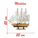 Ver imagem 2 de Miniatura Barco Navio de Madeira Veleiro Decorativo – 22cm