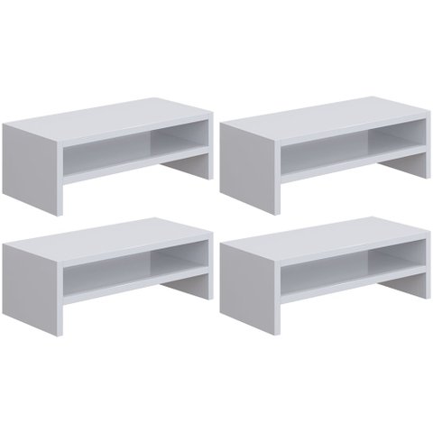 Kit 04 Suportes Para Monitor Stand Home Office Lap 63 cm L03 Branco - Lyam Lyam Decor