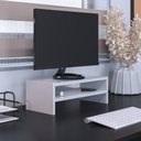 Ver imagem 3 de Kit 04 Suportes Para Monitor Stand Home Office Lap 63 cm L03 Branco - Lyam Lyam Decor